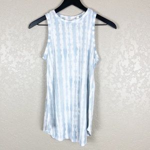 Athleta light blue and white tie dye tank top